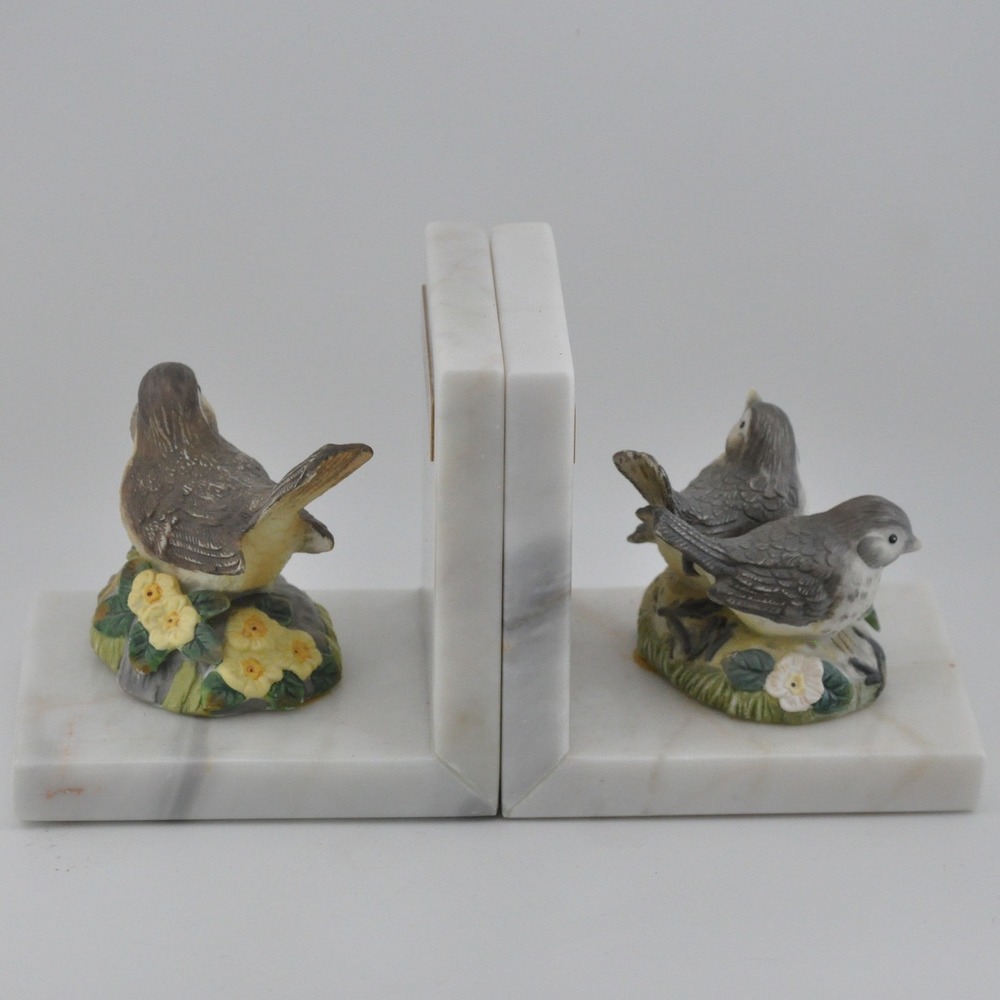 Crystal Cathedral Ministries‎ Sparrow Marble Bookends White 1995 Vintage Pair